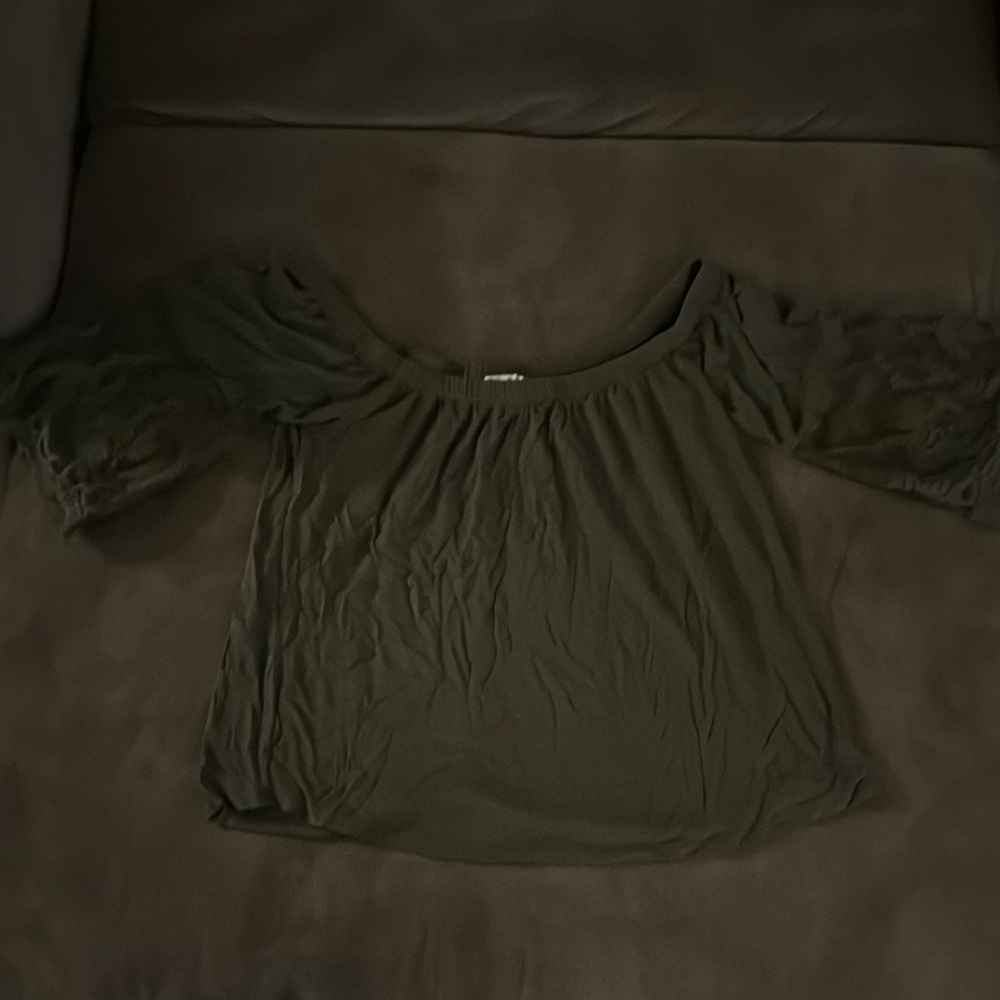 Off-Shoulder Olive Blouse
